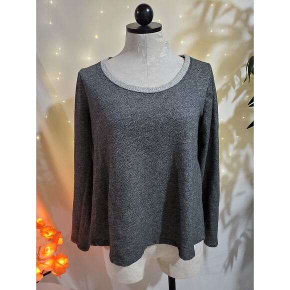 Anthropologie Everleigh Lace Up Back Pullover Sweater Womens Size XS Gray Top - Picture 2 of 10